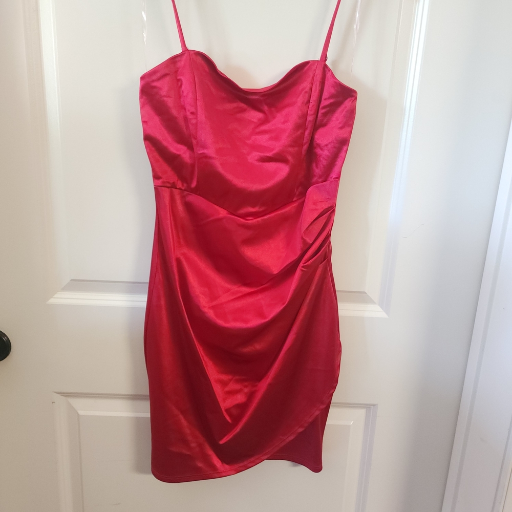 Honey and Rosie Red Sheath Mini Dress Spaghetti Strap